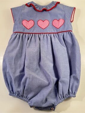 Proper Peony Chambray Hearts Bubble 24M